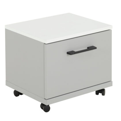 Ugo Κομοδίνο με 1 πόρτα και ροδάκια 43x35x34εκ. Moon Grey/White