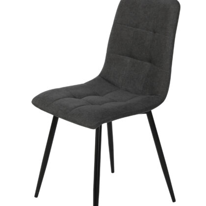Amelia Καρέκλα μεταλλική επενδεδυμένη με ύφασμα Σκούρο Γκρι 46x57x87εκ.