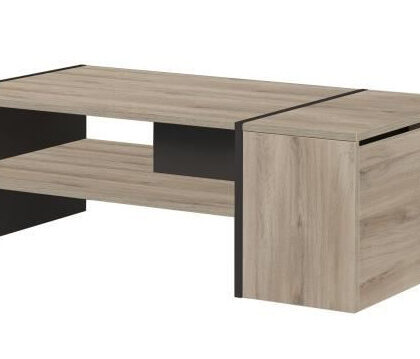 Yori τραπεζάκι σαλονιού 107x60εκ. Light Kronberg Oak/Black με αποθηκευτικό χώρο