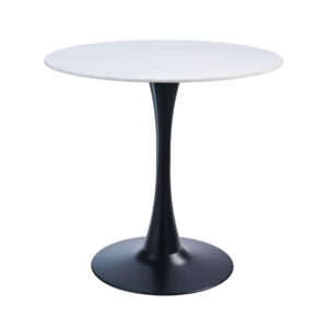 Τραπέζι Tiamo λευκό μάρμαρο Φ70εκ. 70 x  x 75 sintered stone, Μέταλλο Λευκό