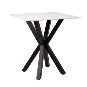 Τραπέζι Alberto λευκό μάρμαρο 70 x 70 x 76 Sintered stone, Μέταλλο Λευκό