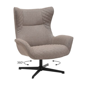 Πολυθρόνα Gossip μόκα 90 x 87 x 105 Μέταλλο, Ύφασμα Μόκα