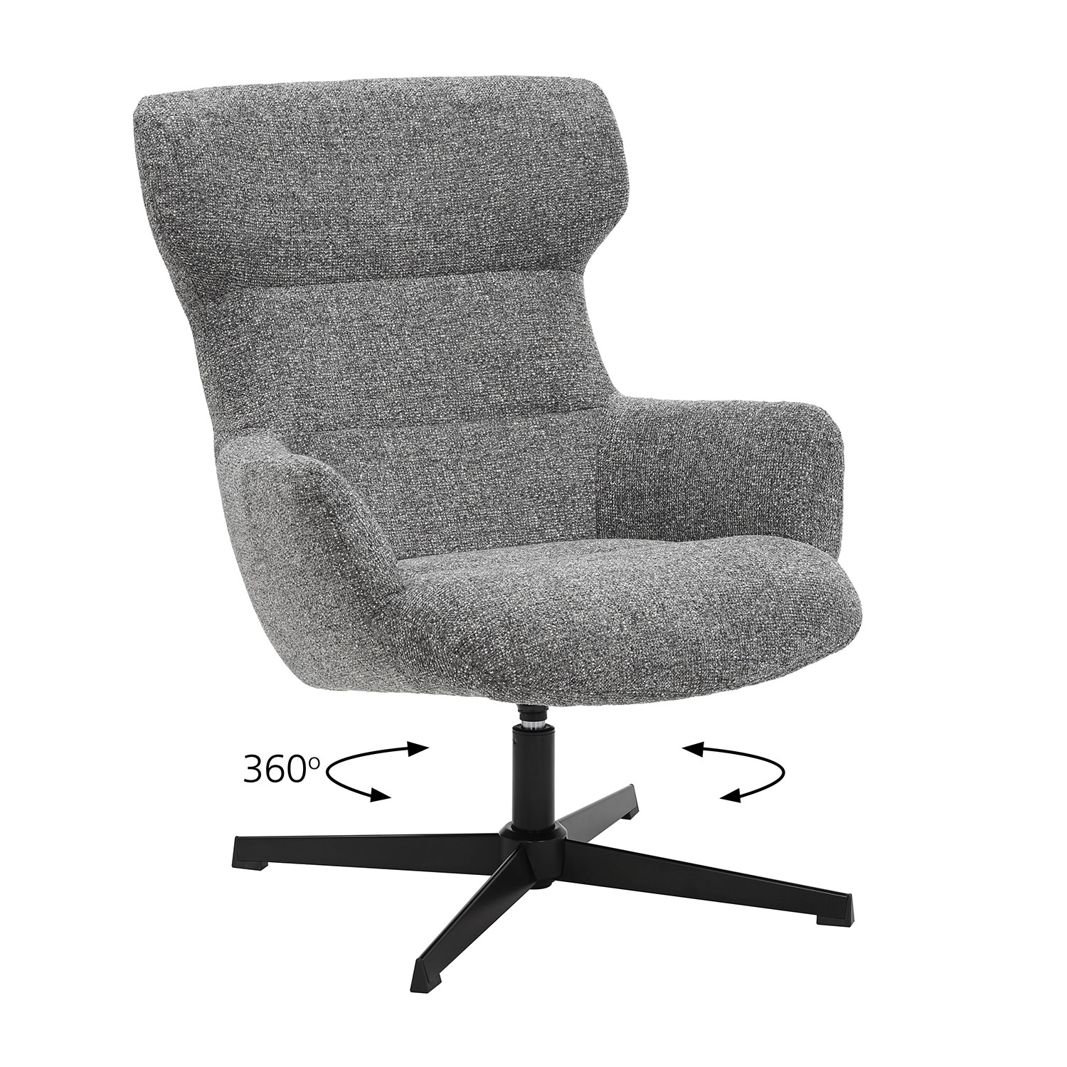 Πολυθρόνα Inna γκρι 73 x 81 x 92 Μέταλλο, Ύφασμα Γκρι