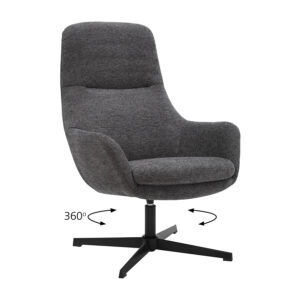 Πολυθρόνα Kim γκρι 74 x 81 x 102 Μέταλλο, Ύφασμα Γκρι