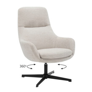 Πολυθρόνα Kim μπεζ 74 x 81 x 102 Μέταλλο, Ύφασμα Μπεζ