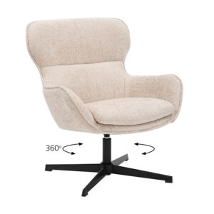 Πολυθρόνα Margo μπεζ 73 x 79 x 88 Μέταλλο, Ύφασμα Μπεζ