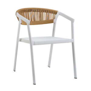 Πολυθρόνα Cactus-TX φυσικό με λευκό σκελετό 57 x 64.5 x 76 Αλουμίνιο, Συνθετικό σχοινί Φυσικό