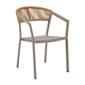 Πολυθρόνα Beluga Φυσικό με Μόκα Σκελετό 56 x 60 x 80 Αλουμίνιο, Συνθετικό σχοινί Φυσικό