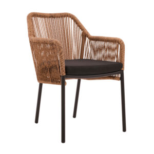 Πολυθρόνα Ipanema Φυσικό με Μαύρο Σκελετό 56 x 63 x 81 Αλουμίνιο, Συνθετικό σχοινί Φυσικό