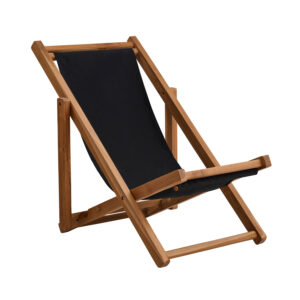 Σεζλόνγκ Luna φυσικό με μαύρο πανί 62 x 87-94 x 78,5-88 TEAK Φυσικό