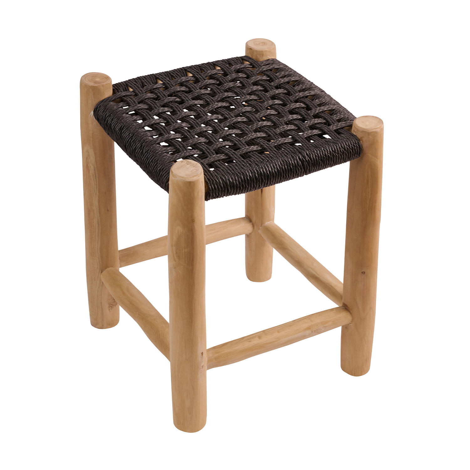 Σκαμπό Noor μαύρο 35 x 35 x 47 TEAK Μαύρο