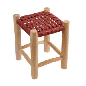 Σκαμπό Noor κόκκινο 35 x 35 x 47 TEAK Κόκκινο