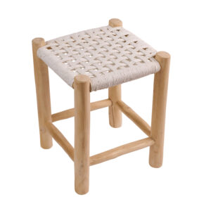 Σκαμπό Noor λευκό 35 x 35 x 47 TEAK Λευκό