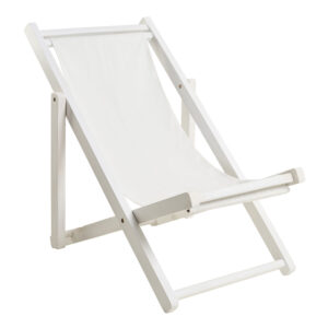 Πολυθρόνα LUNA λευκό με λευκό πανί 62 x 87-94 x 78,5-88 TEAK Λευκό