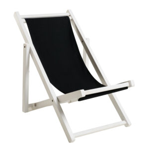 Πολυθρόνα LUNA λευκό με μαύρο πανί 62 x 87-94 x 78,5-88 TEAK Λευκό